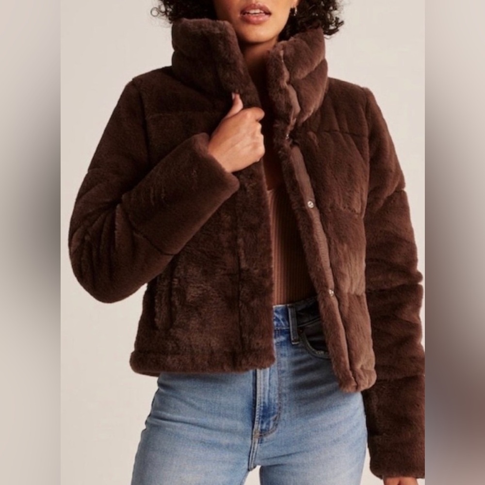 Abercrombie & Fitch Women's Chocolate Brown Teddy Jacket - Picture 1 of 4